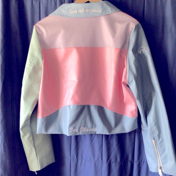 MAJOR 24 Jackets & Blazers - Pink and Blue Varsity Jacket with Retro Style